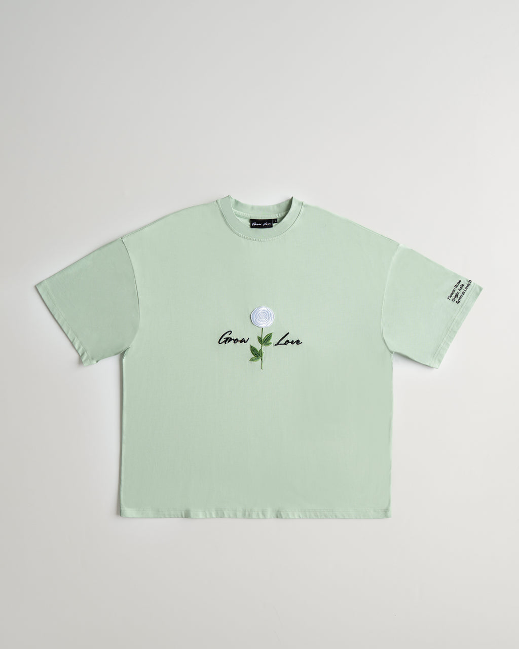 Sage Green Box Tee – In Between Bloom (+1 Flower)