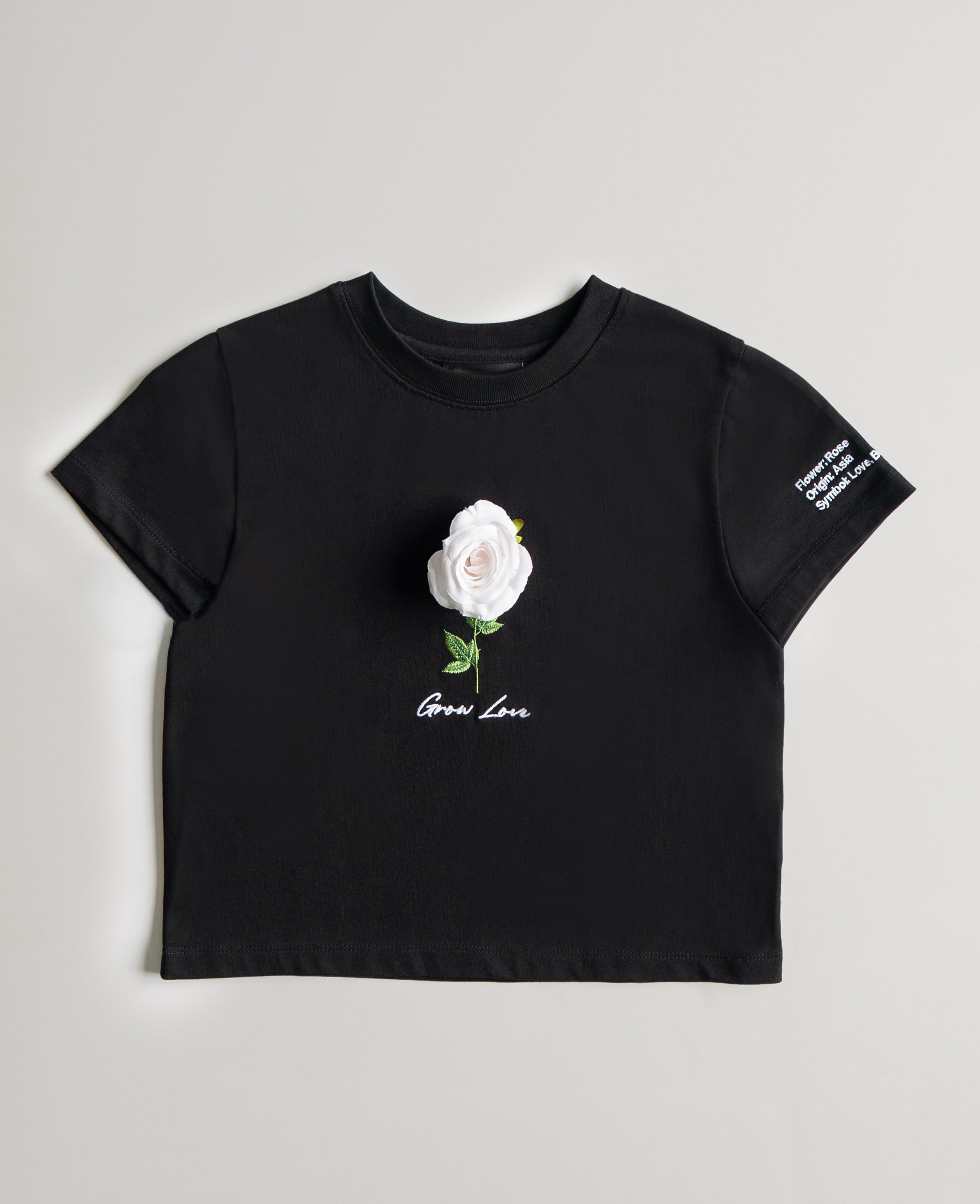 Black Short Tee – Below the Bloom (+1 Flower)