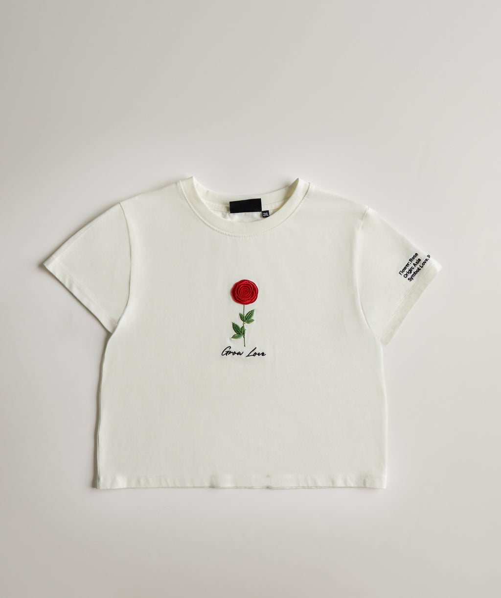 Off White Short Tee – Below the Bloom (+1 Flower)