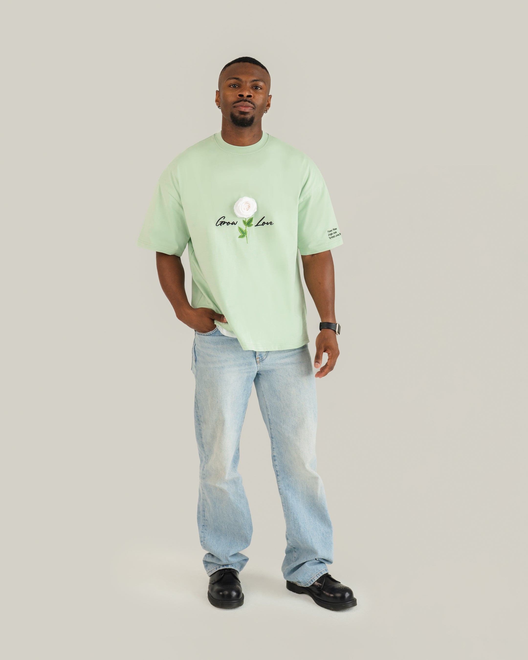 Sage Green Box Tee – In Between Bloom