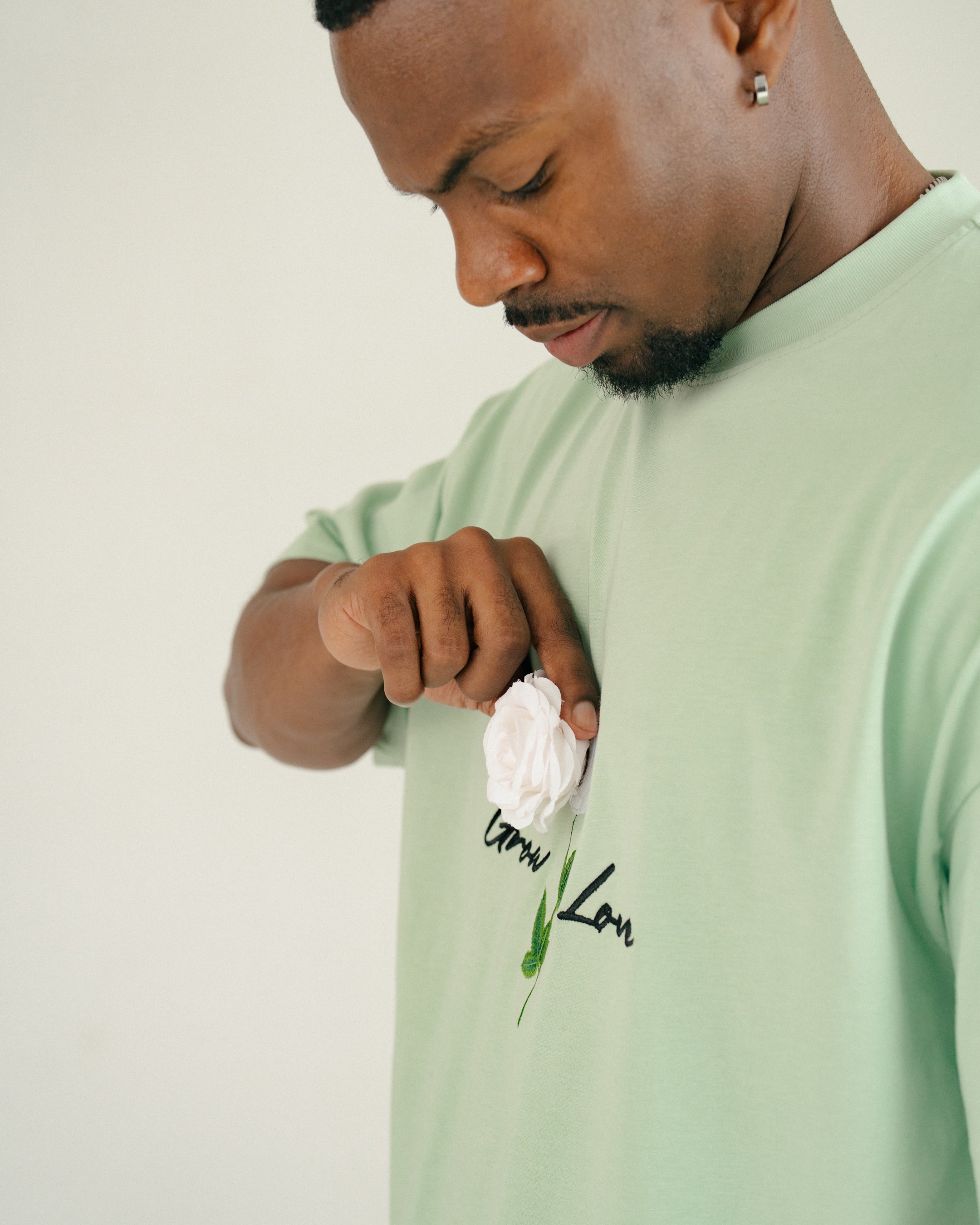 Sage Green Box Tee – In Between Bloom