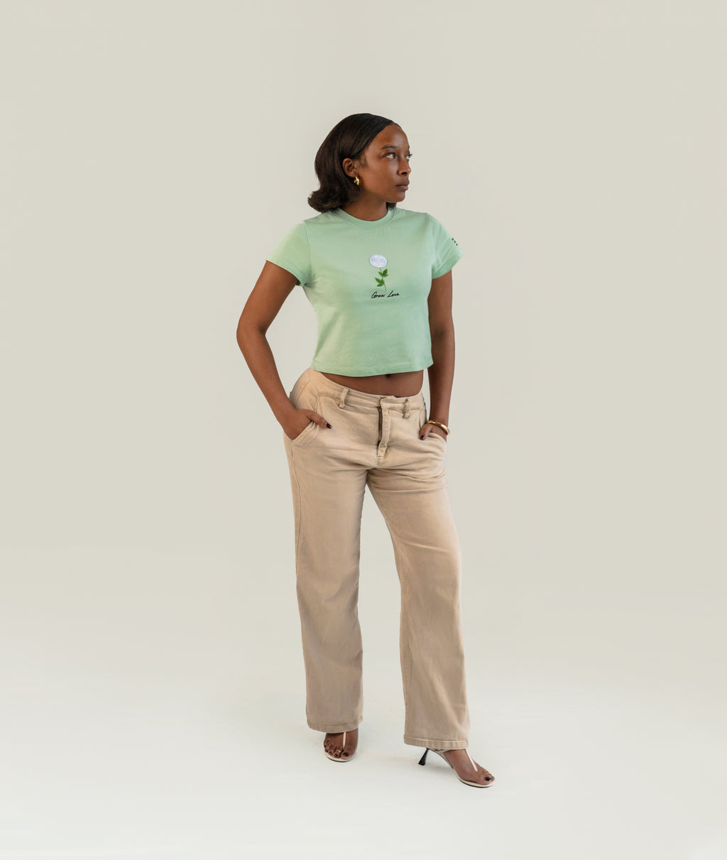 Sage Green Short Tee – Below the Bloom (Shirt Only)