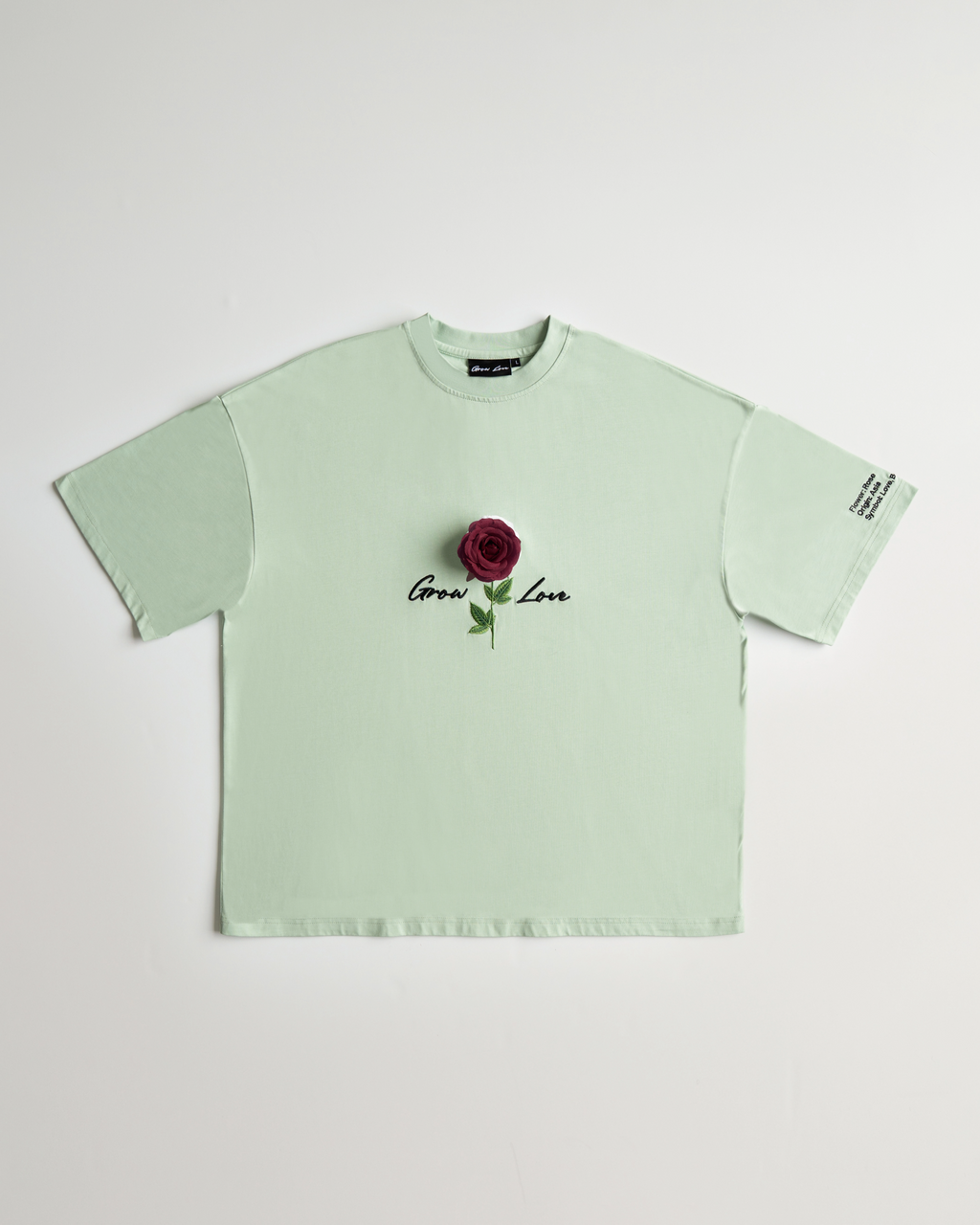 Sage Green Box Tee – In Between Bloom (+1 Flower)