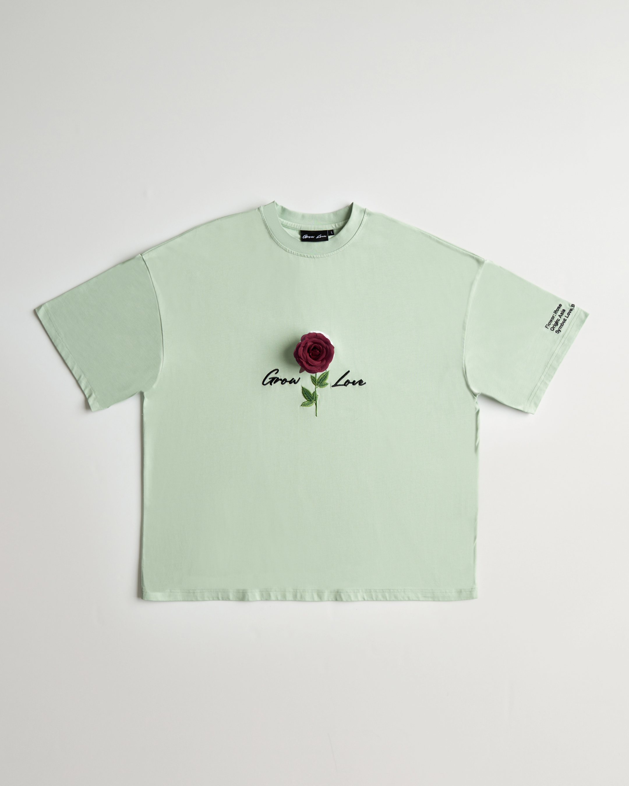 Sage Green Box Tee – In Between Bloom (+1 Flower)