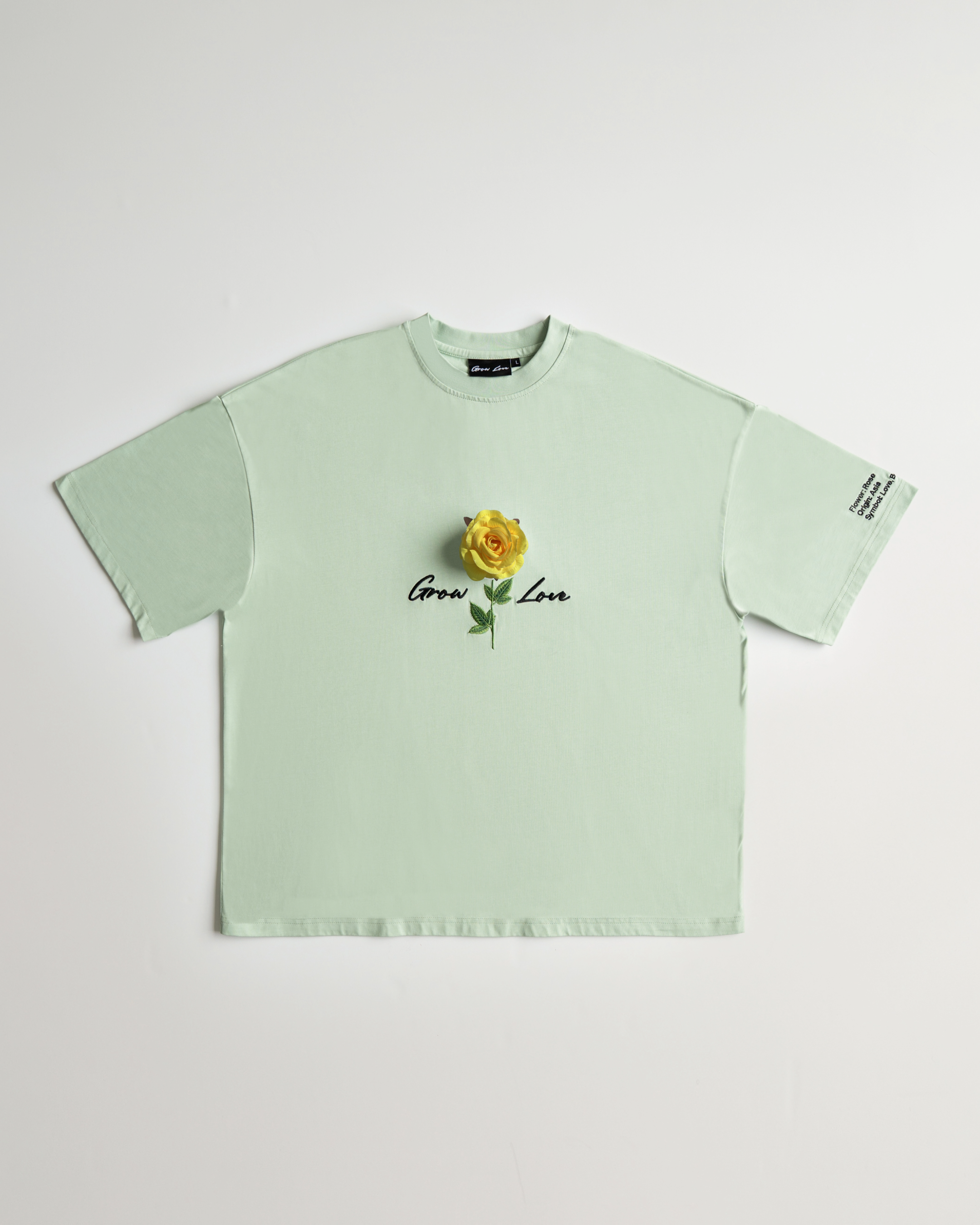 Sage Green Box Tee – In Between Bloom (+1 Flower)