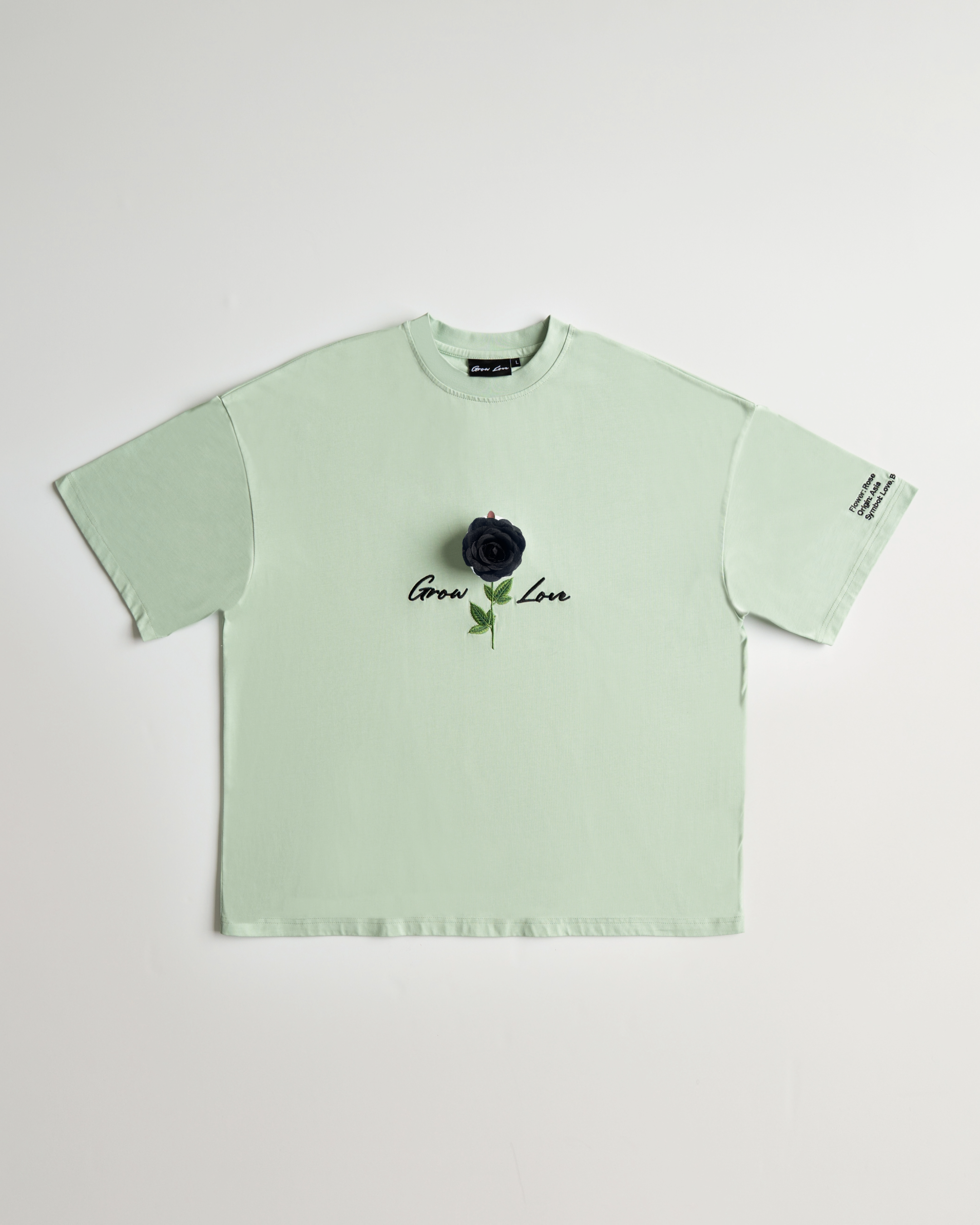 Sage Green Box Tee – In Between Bloom (+1 Flower)