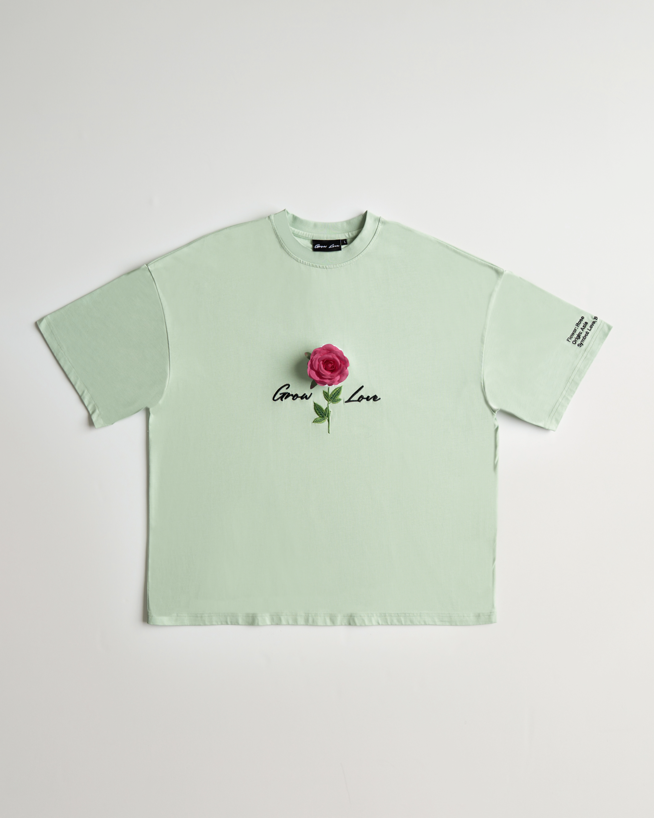 Sage Green Box Tee – In Between Bloom (+1 Flower)