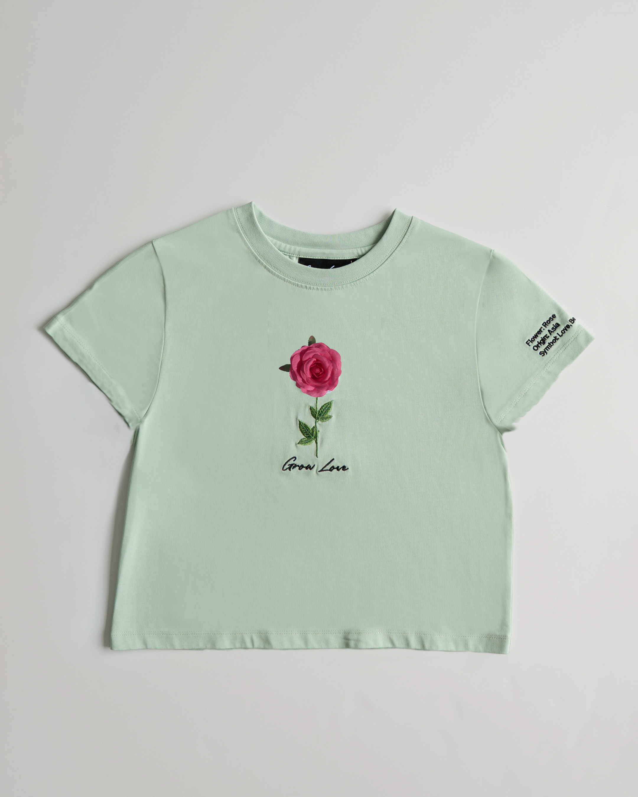 Sage Green Short Tee – Below the Bloom (+1 Flower)