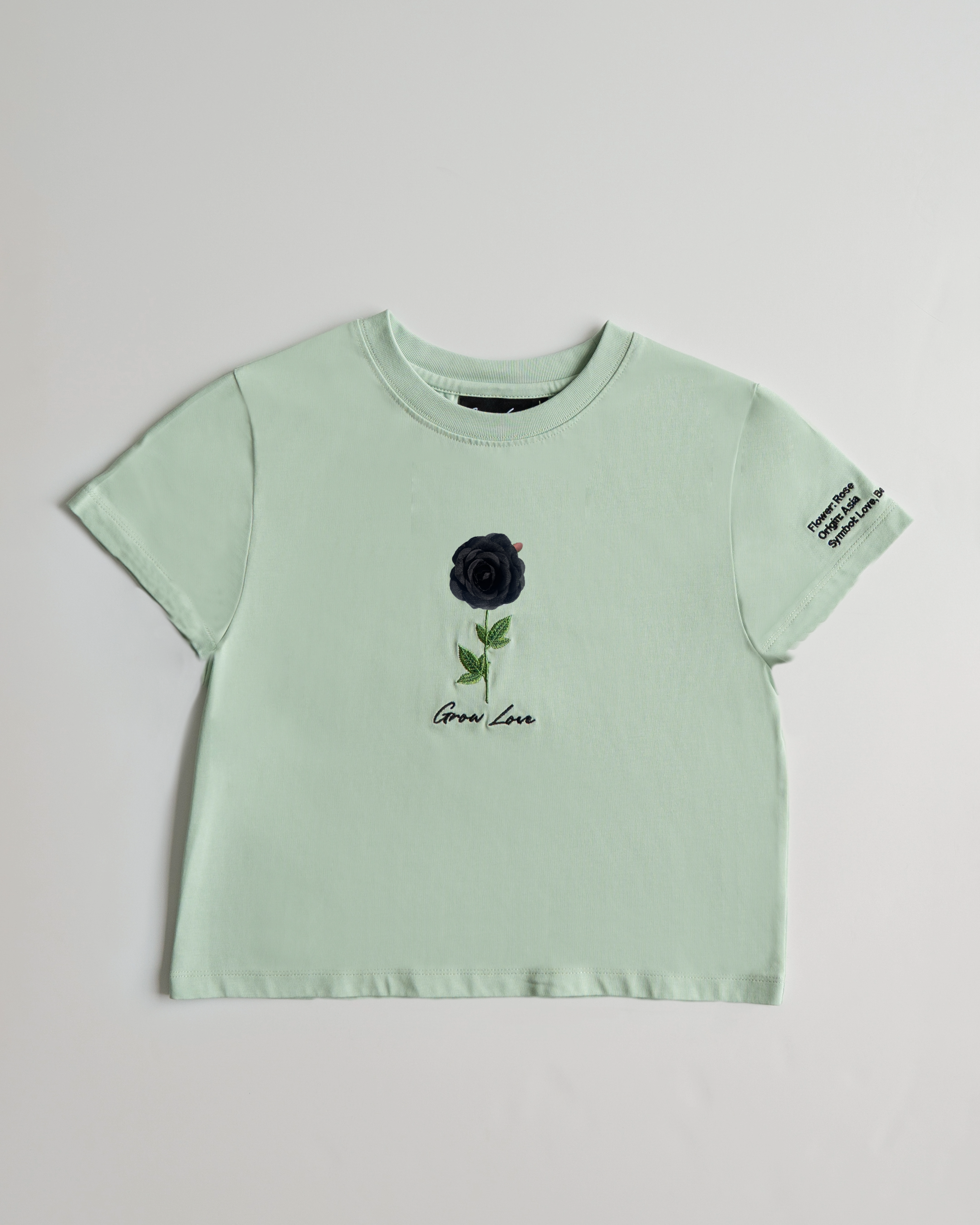 Sage Green Short Tee – Below the Bloom (+1 Flower)