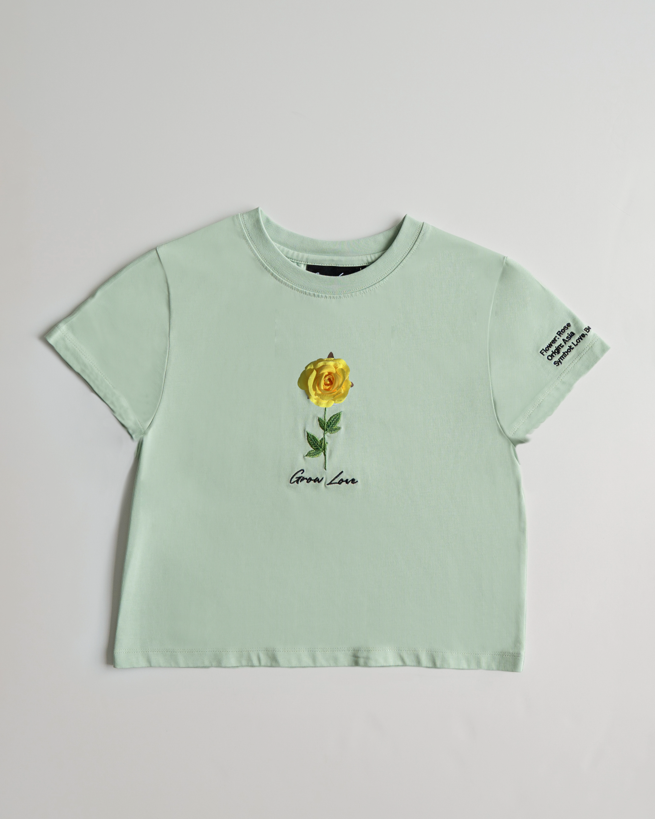 Sage Green Short Tee – Below the Bloom (+1 Flower)