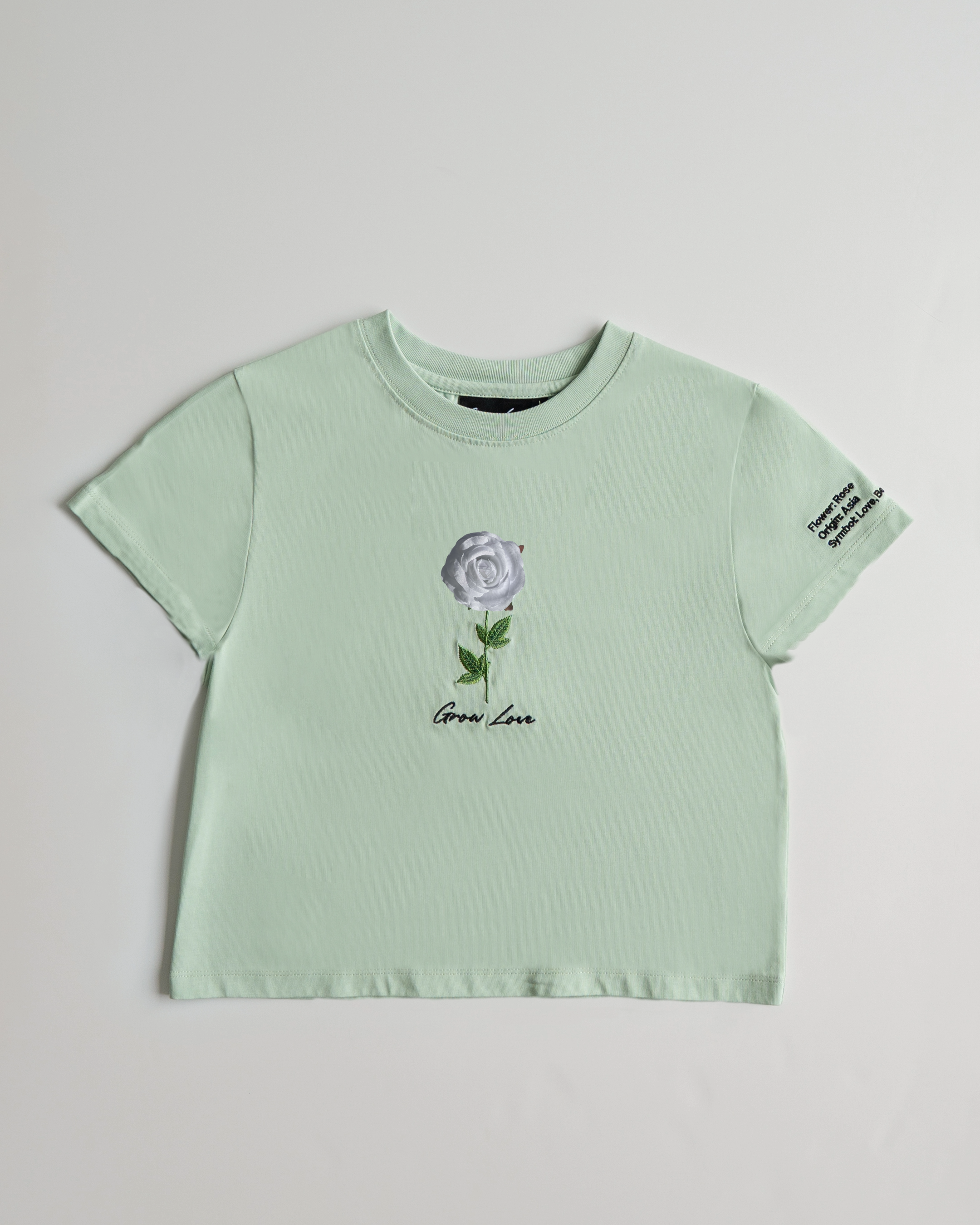 Sage Green Short Tee – Below the Bloom (+1 Flower)