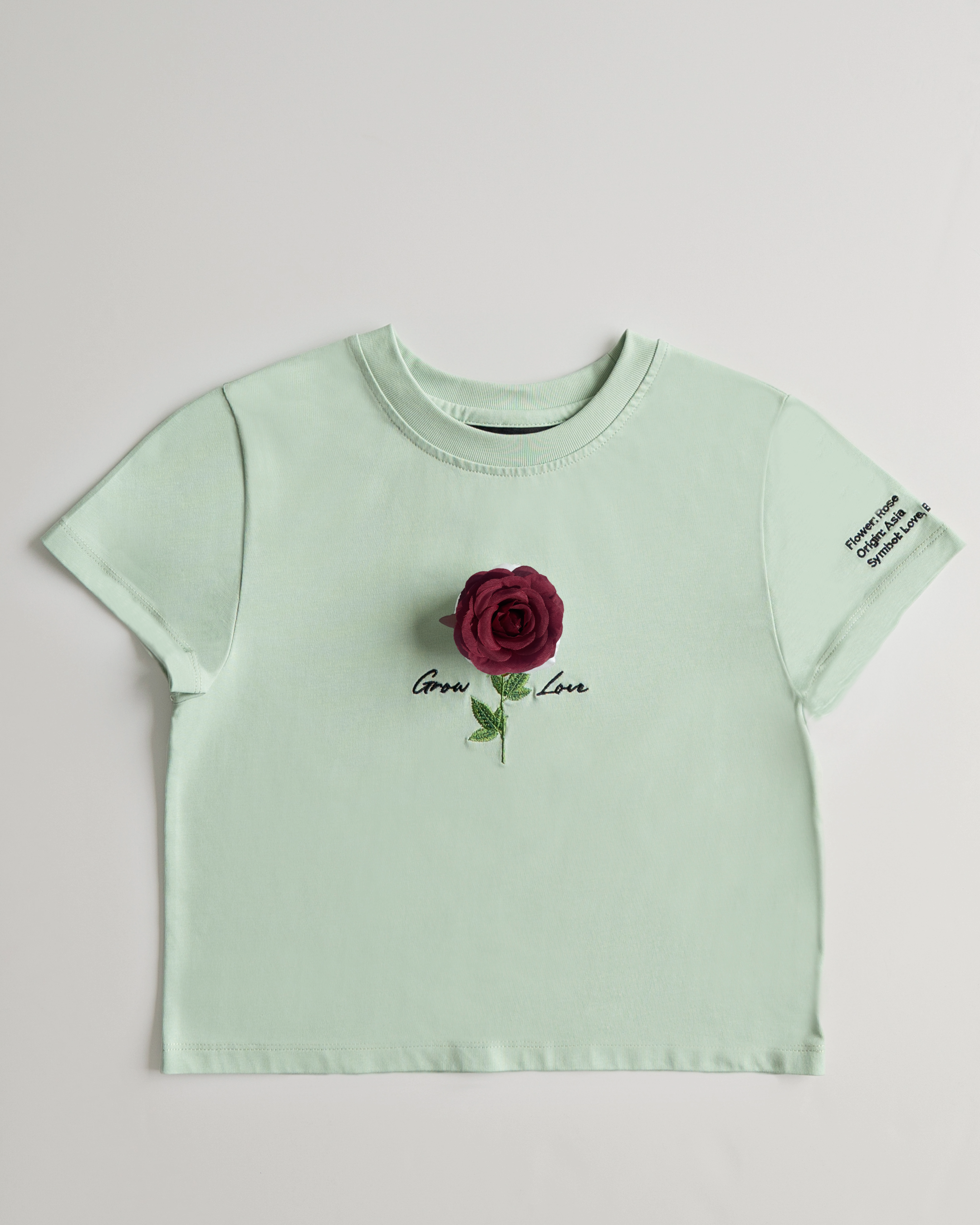 Sage Green Short Tee – In Between Bloom (+1 Flower)