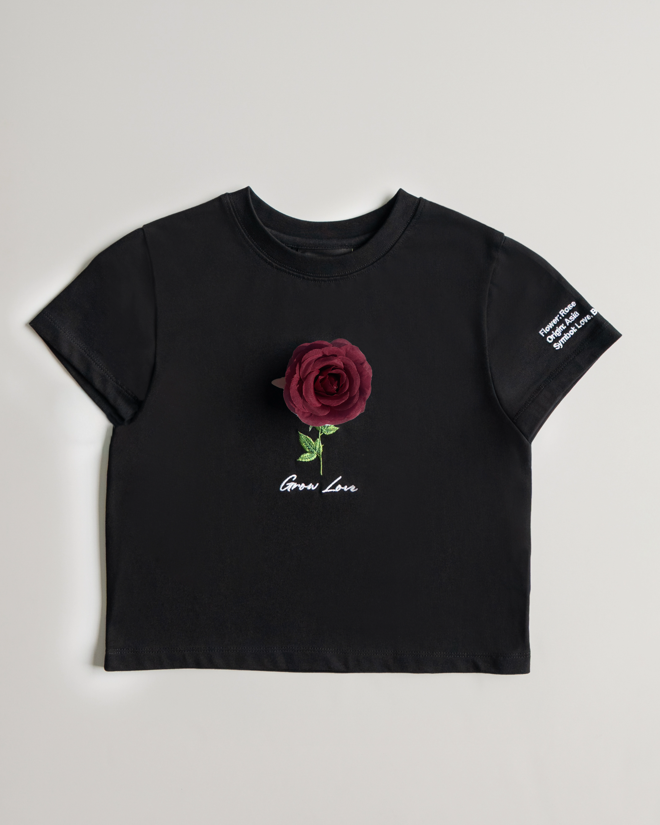 Black Short Tee – Below the Bloom (+1 Flower)