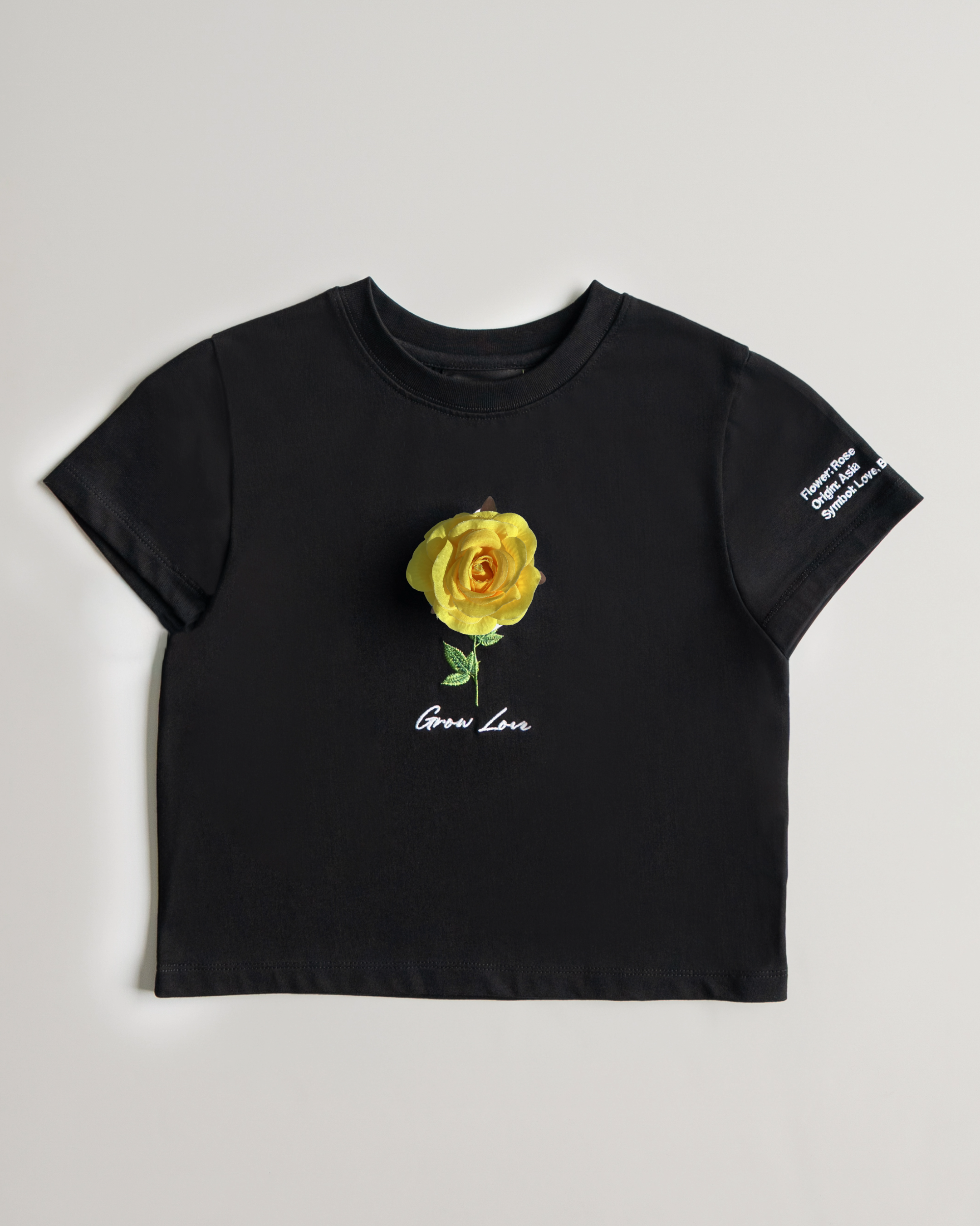 Black Short Tee – Below the Bloom (+1 Flower)