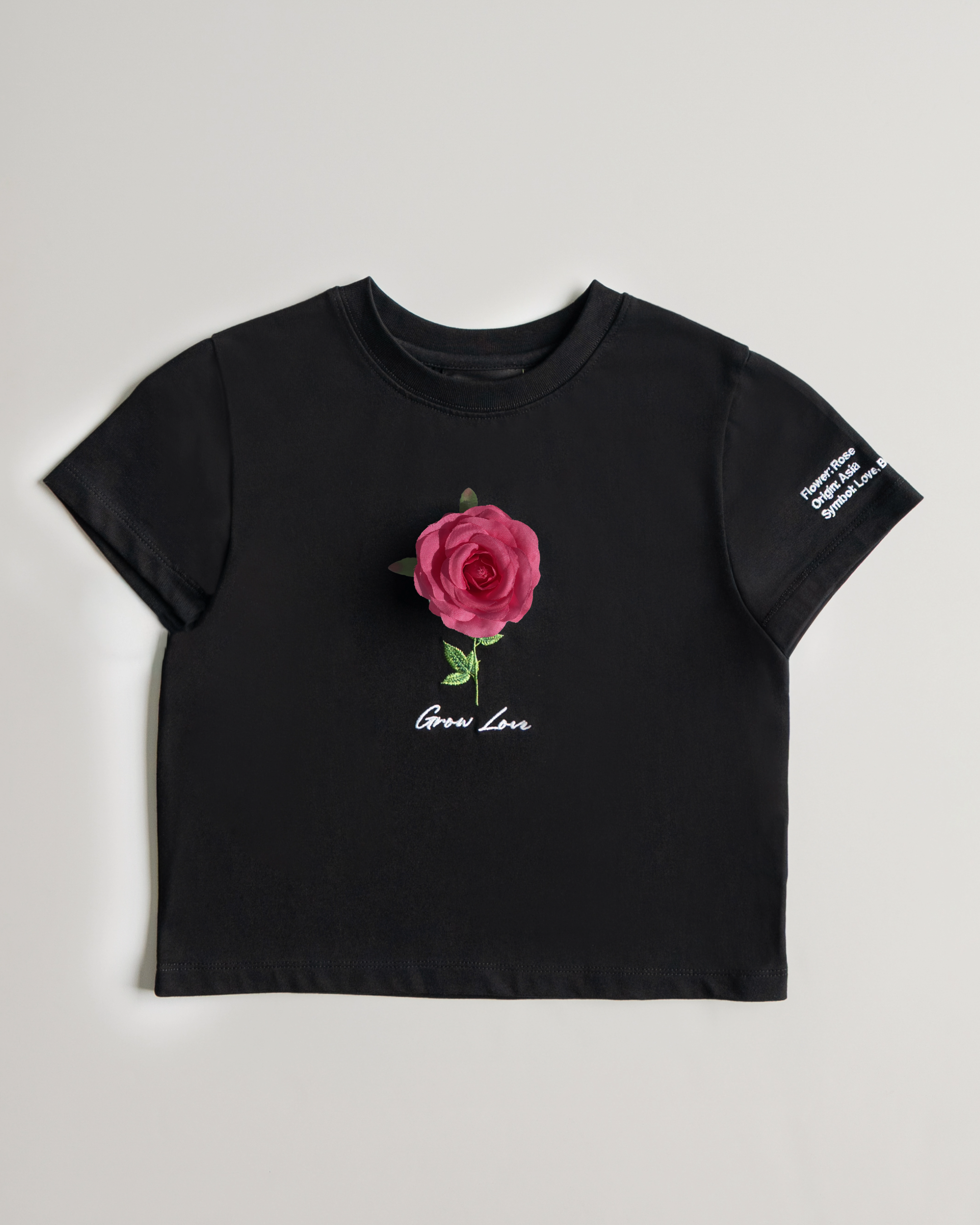 Black Short Tee – Below the Bloom (+1 Flower)