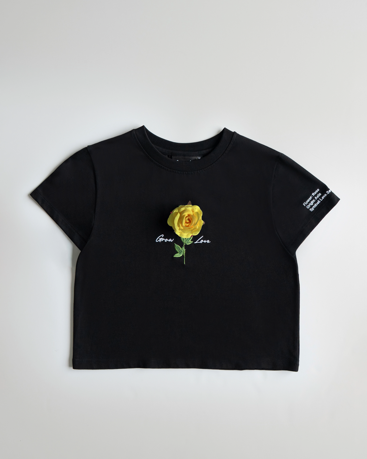 トップス Floracore 26ss 1st Flower T-shirt black Black Women's Crop Top + Flower – In Between Bloom | Grow Love