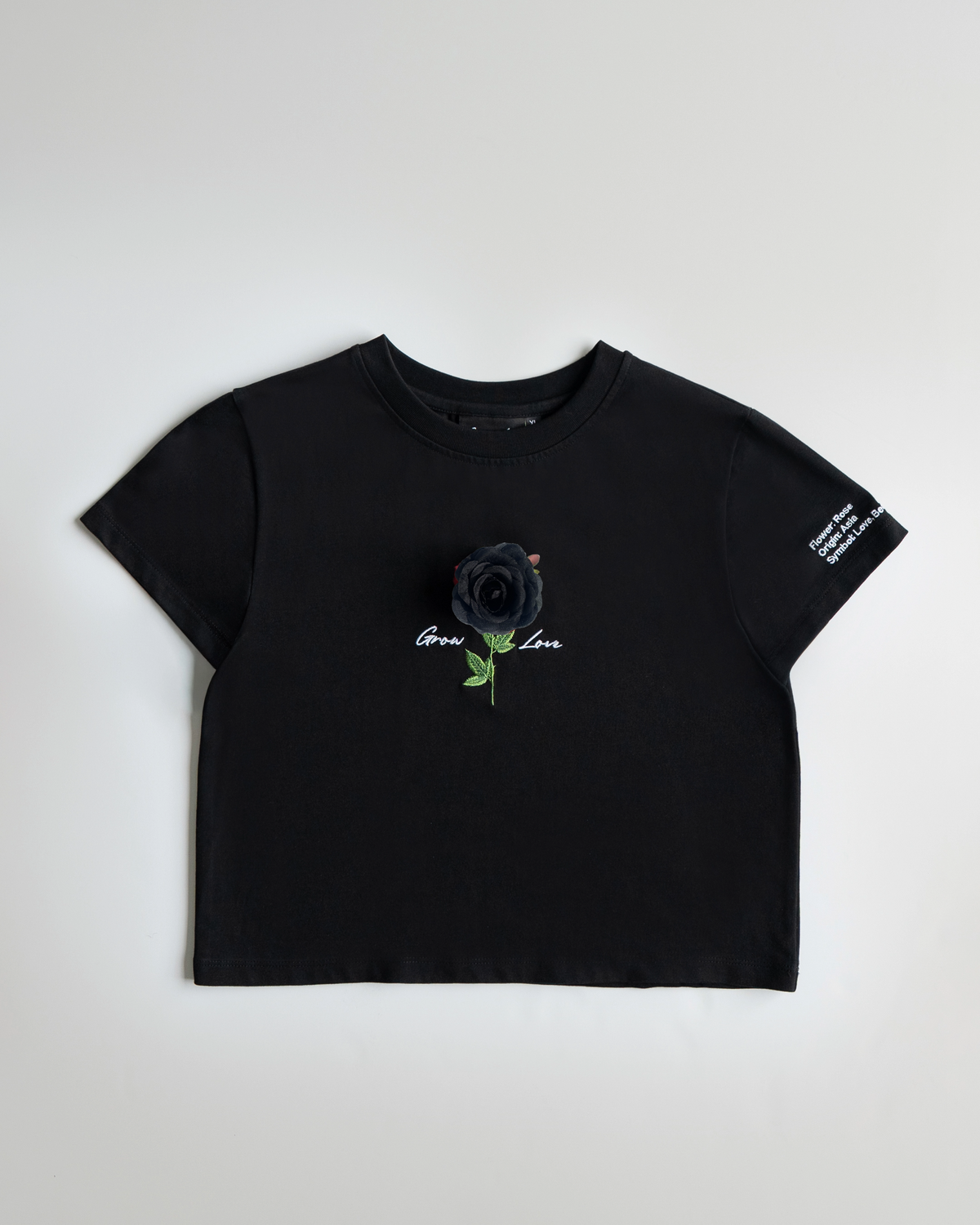 Black Women's Crop Top + Flower – In Between Bloom | Grow Love