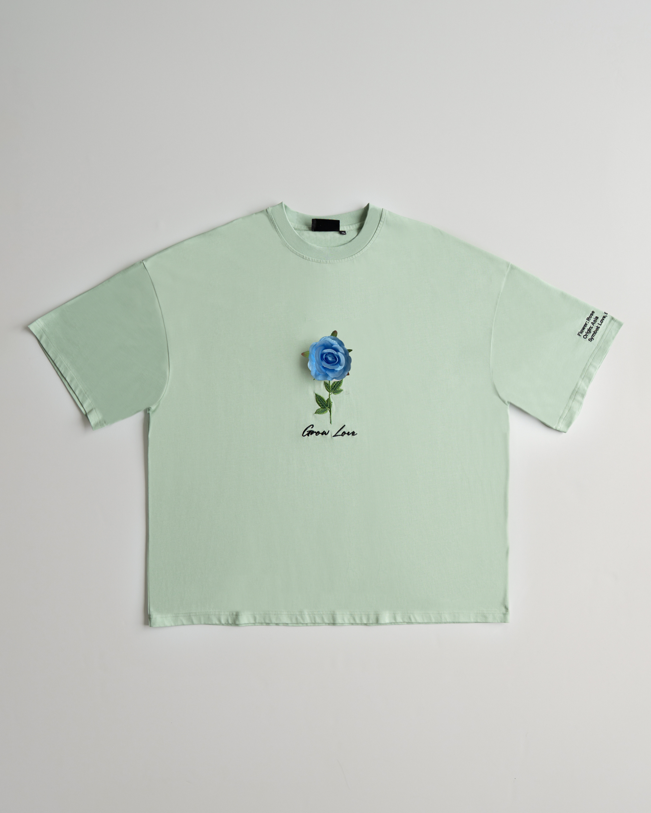 Sage Green Box Tee – Below the Bloom (+1 Flower)