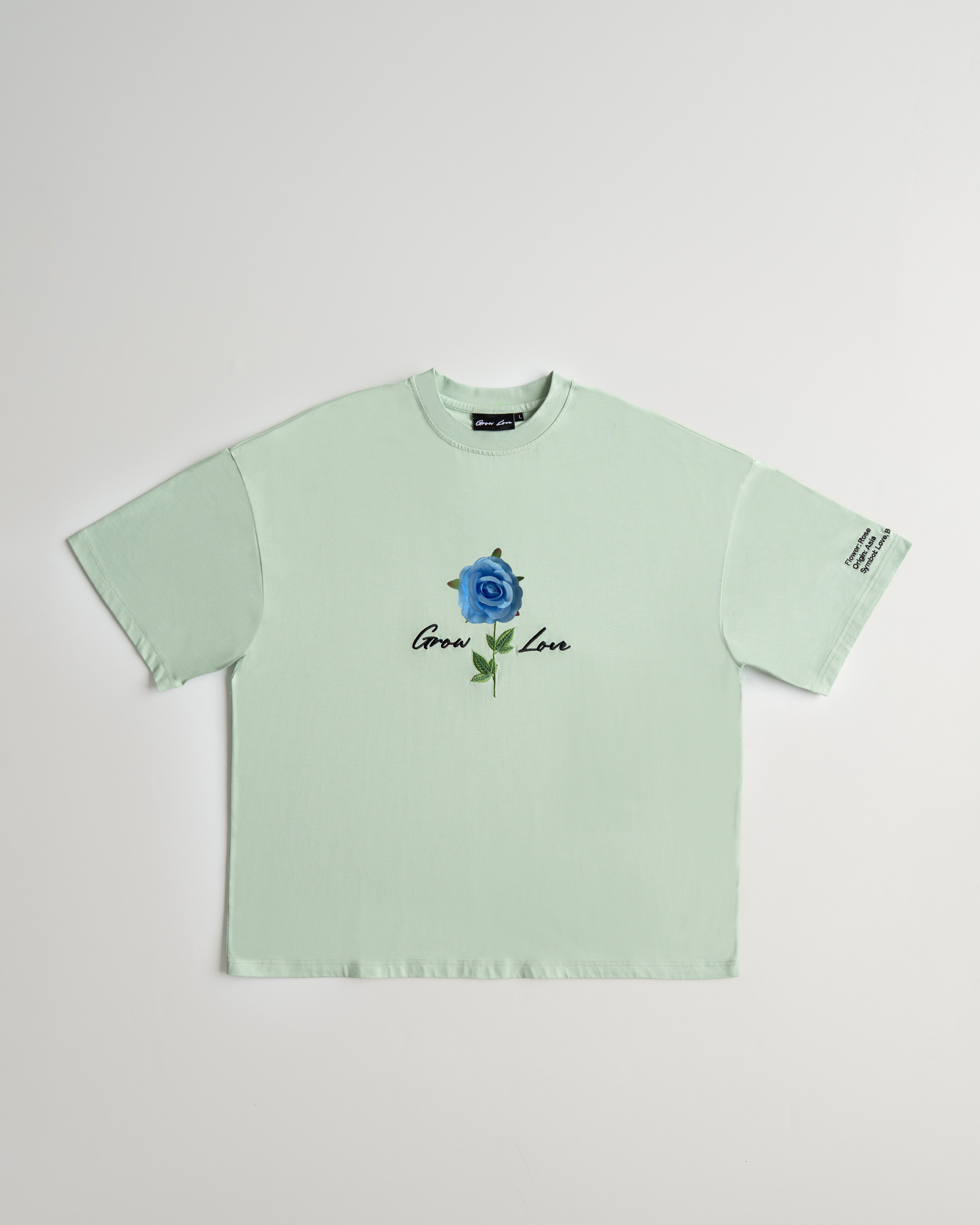 Sage Green Box Tee – In Between Bloom (+1 Flower)