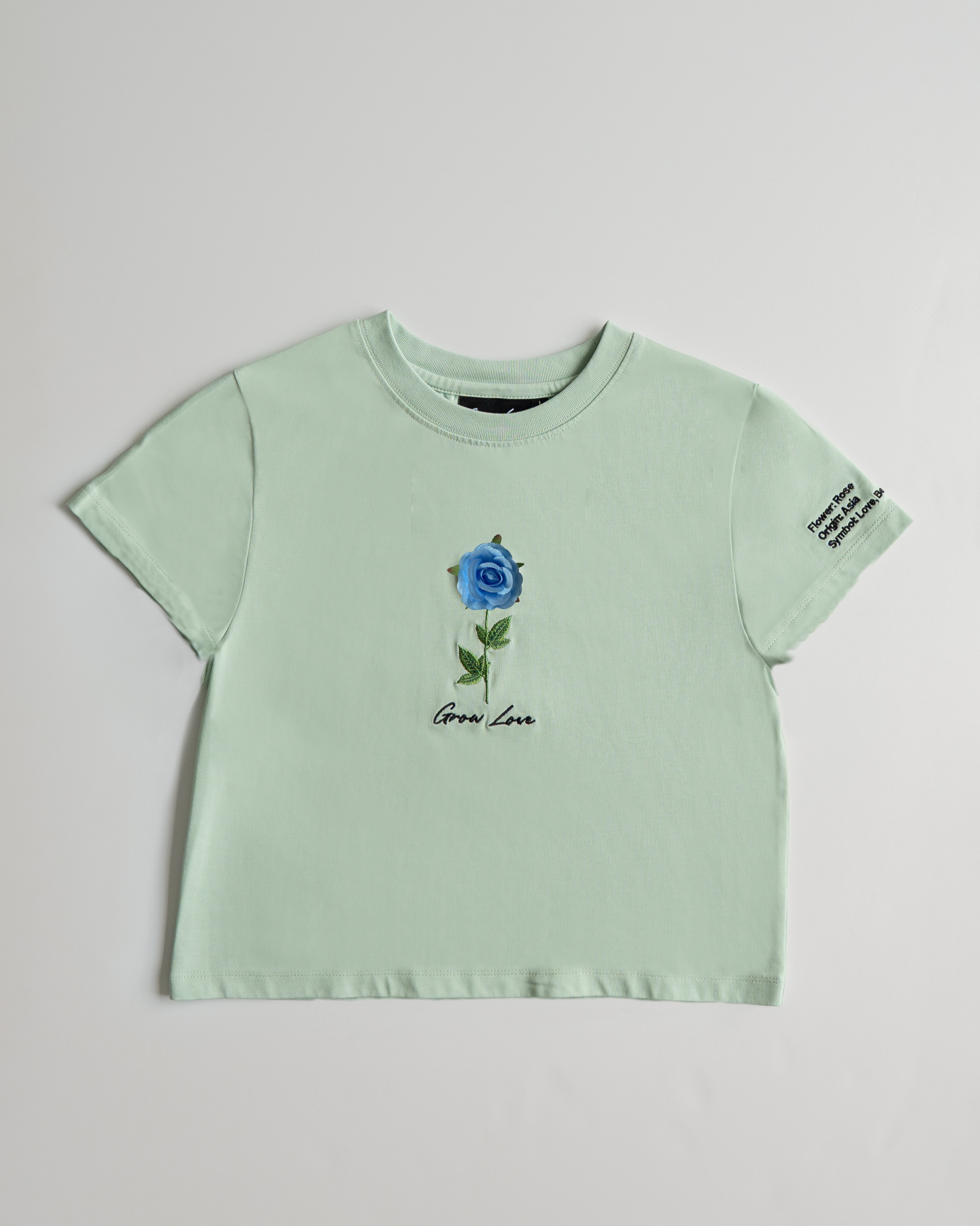 Sage Green Short Tee – Below the Bloom (+1 Flower)