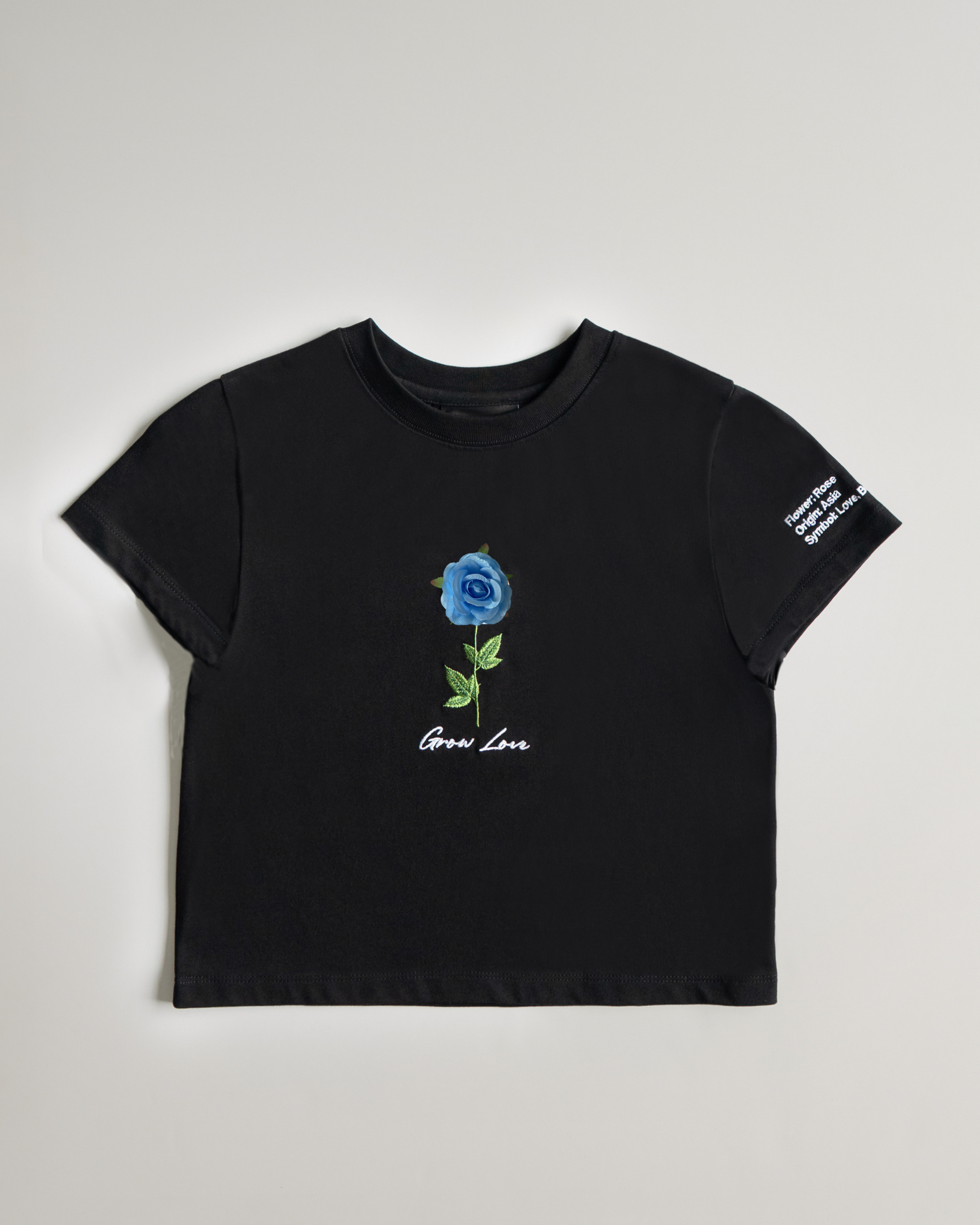 Black Short Tee – Below the Bloom (+1 Flower)